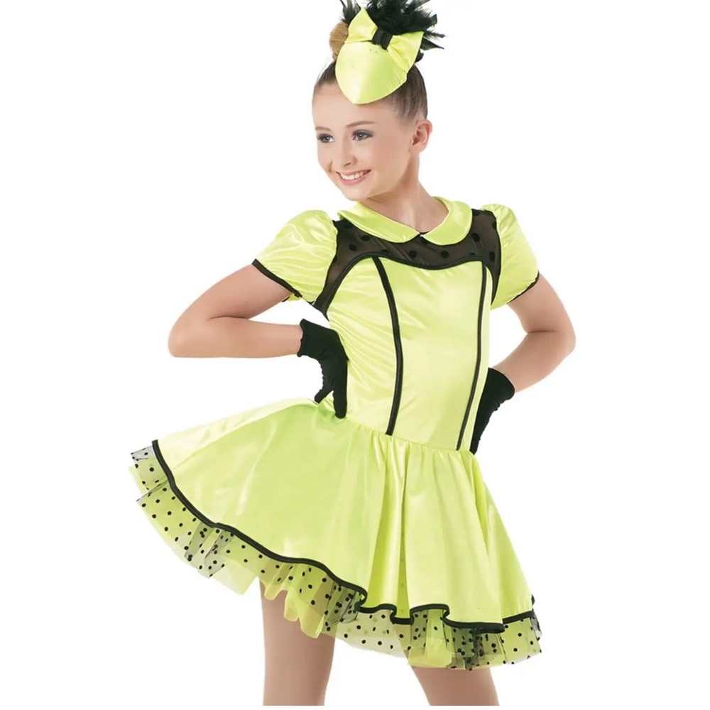 Weissman Showtime Lime Green Black Dance Costume IC Jazz Hip Hop